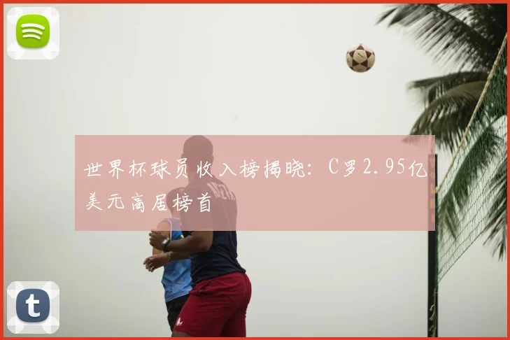 世界杯球员收入榜揭晓：C罗2.95亿美元高居榜首